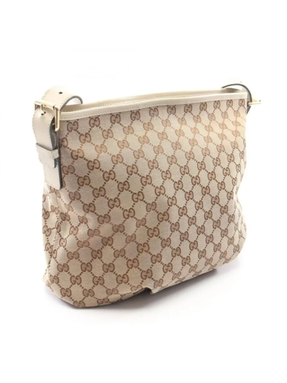 Gucci Shoulder Bag GG Canvas Beige Off White